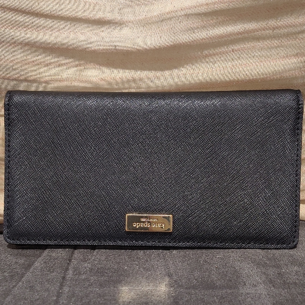Kate Spade Black Wallet with Gold Accent